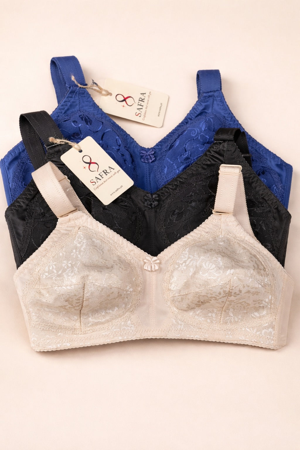 DOREEN Lace Comfort Bra | Non-Padded Full Coverage Bra – SAFRA