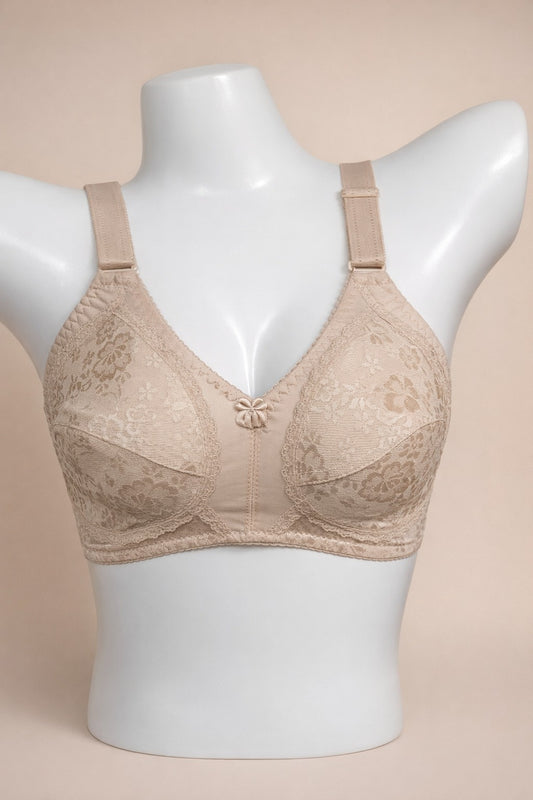 DOREEN Lace Comfort Bra | Non-Padded Full Coverage Bra – SAFRA