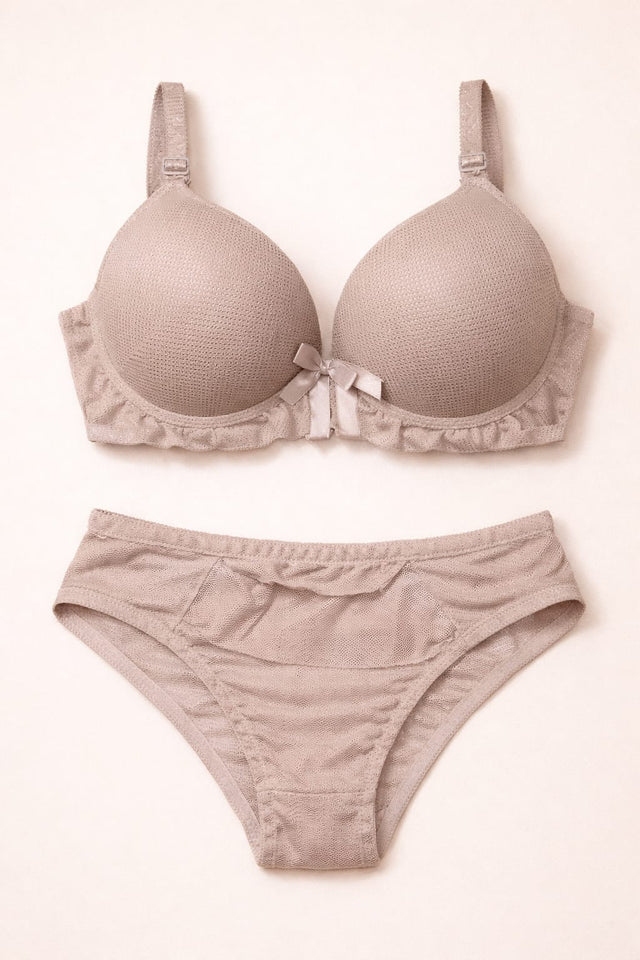 Safra Blossom Frill Push-Up Bra & Panty Set