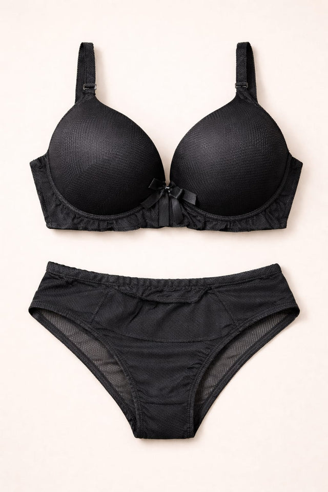 Safra Blossom Frill Push-Up Bra & Panty Set